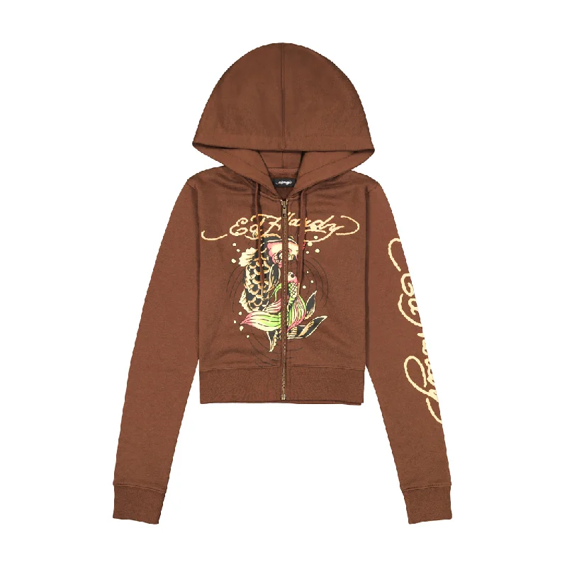 Elegant Dressing Koi Fish Cropped Hoodie