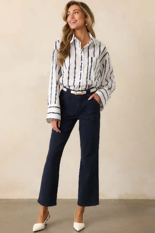 Stylish Jackets Starlit Skies Navy Straight Leg Jeans