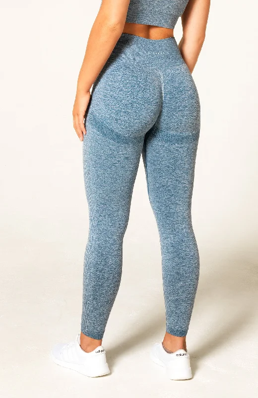 Timeless Style Define Seamless Scrunch Leggings - Blue Marl