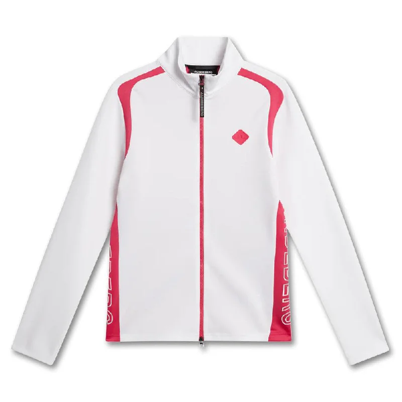 Breezy Comfort J.Lindeberg Solar Full Zip Mid Layer Golf Jacket White - FW23 Women
