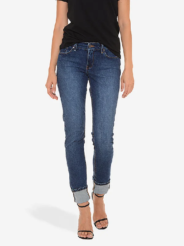 Comfortable Lounge Wear Slim Straight Ridge Jeans