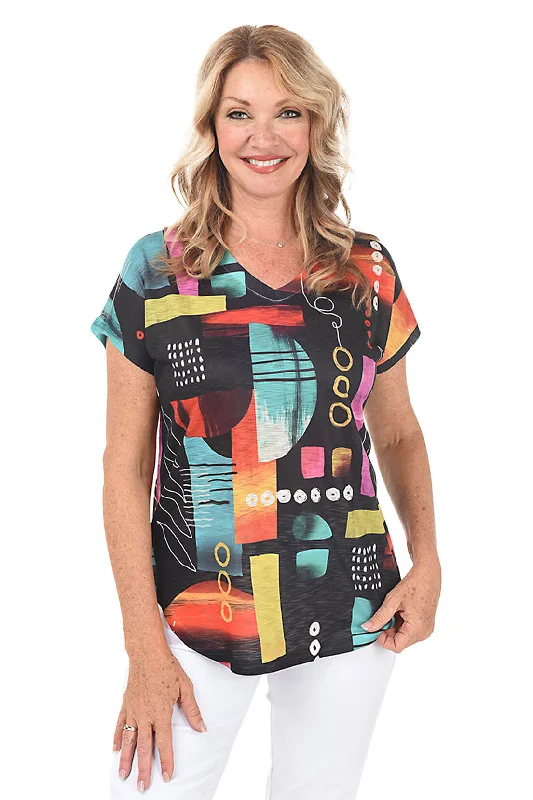 Soft Comfort Petite Geneva Short Sleeve Slub Knit Top