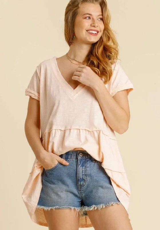 Casual Chic Looks Tiered Ruffle Tunic, Blush