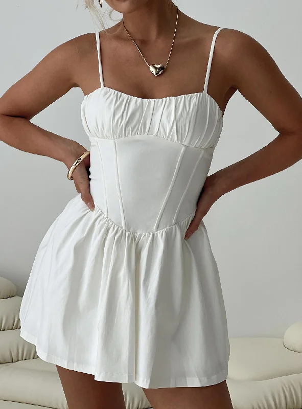 Trendy Comfort Wear Telesco Mini Dress White