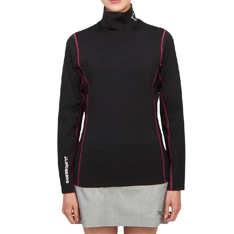 Cozy Essentials Wear J.Lindeberg Powderhorn Mid Layer Golf Pullover Black - FW23 Women