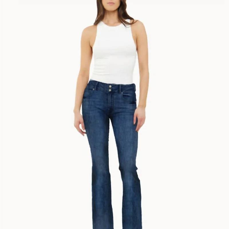 Simple Comfort Mid Rise Wide Leg Jeans In Current