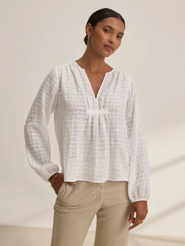 Everyday Style Kora Textured Gauze Top - White