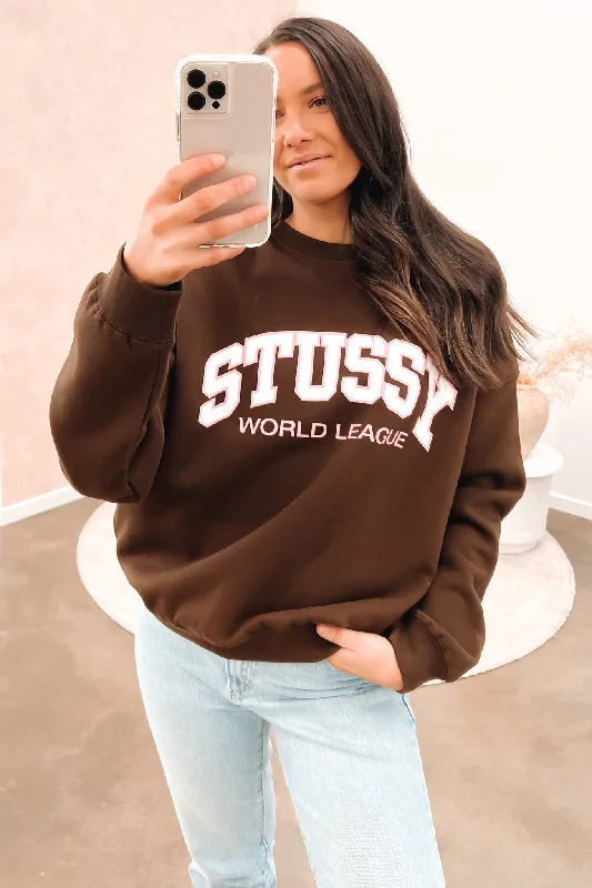 Light Layers World League Oversized Crew Pigment Coffee