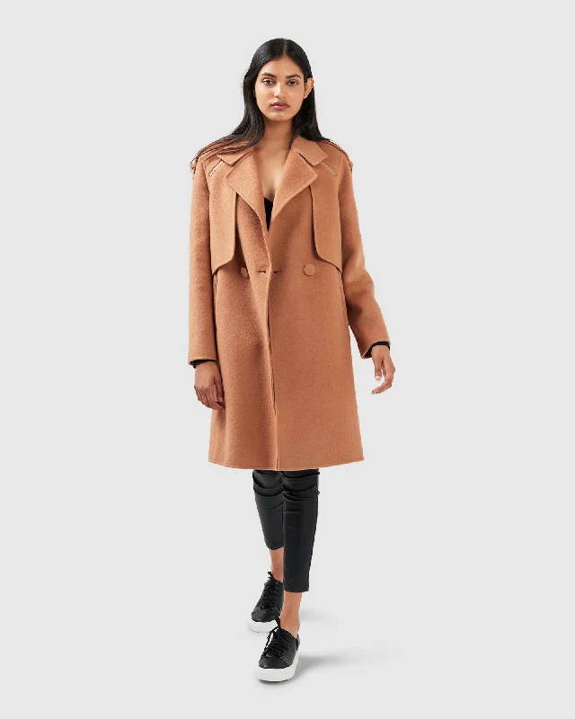 Comfortable Fashion Looks Palm City Wool Blend Coat - Camel