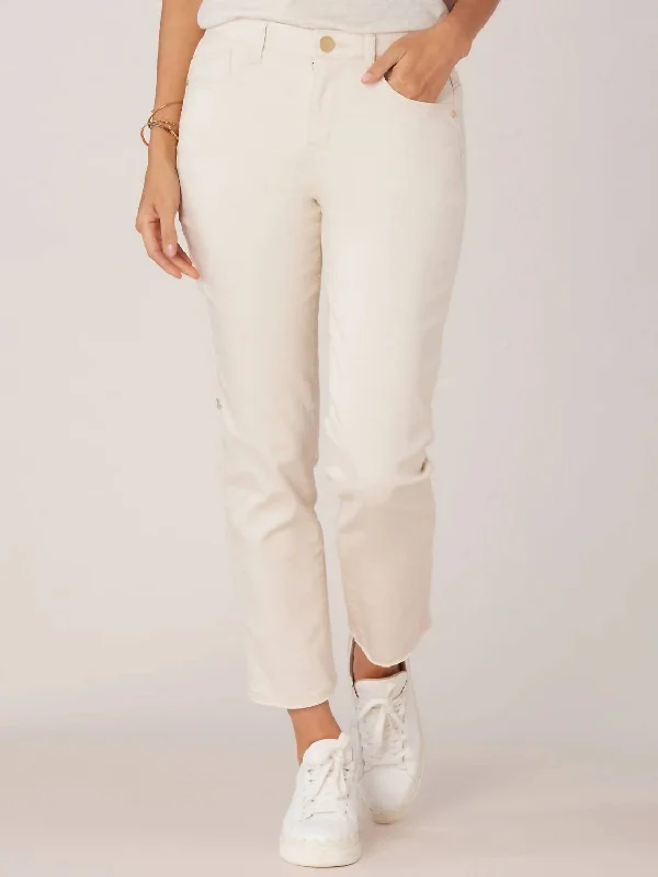 Effortless Looks Women's "ab"solution Slim Straight Jeans In Beige