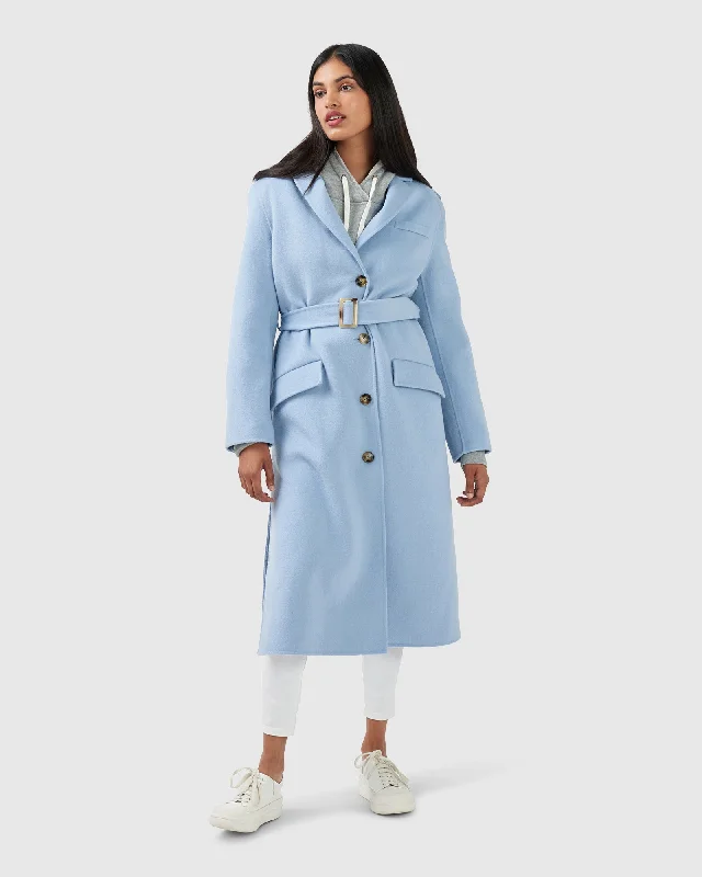 Trendy Dresses Skylight Longline Coat - Sky Blue