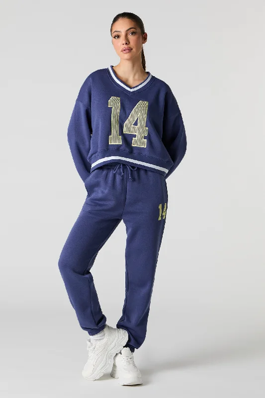 Sporty Comfort Chenille Embroidered Destination Jogger