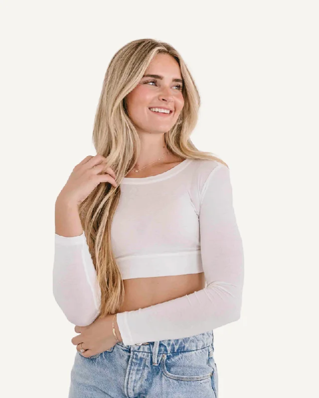 Easy Chic Wear Crew Neck Long Sleeve Halftee