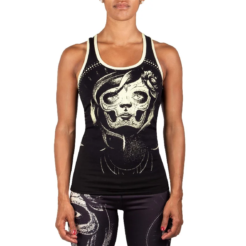 Soft Fabric Looks Venum Santa Muerte Tank Top - Black/Yellow - For Women