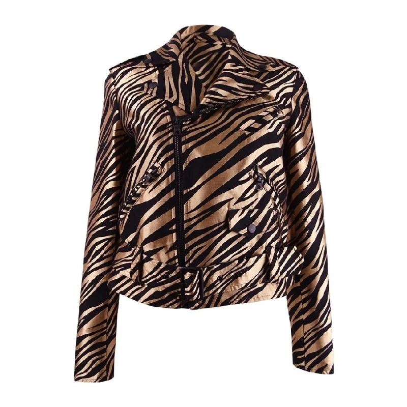 Comfy Chic Wear Anne Klein Women's Printed Jacquard Moto Jacket (2, Vicuna/Anne Black Combo) Comfy Chic Wear Anne Klein Women's Printed Jacquard Moto Jacket (2, Vicuna/Anne Black Combo)