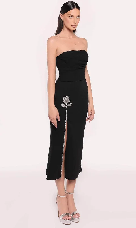 Casual Chic Looks Tarik Ediz 98838 - Tea Length Strapless Dress