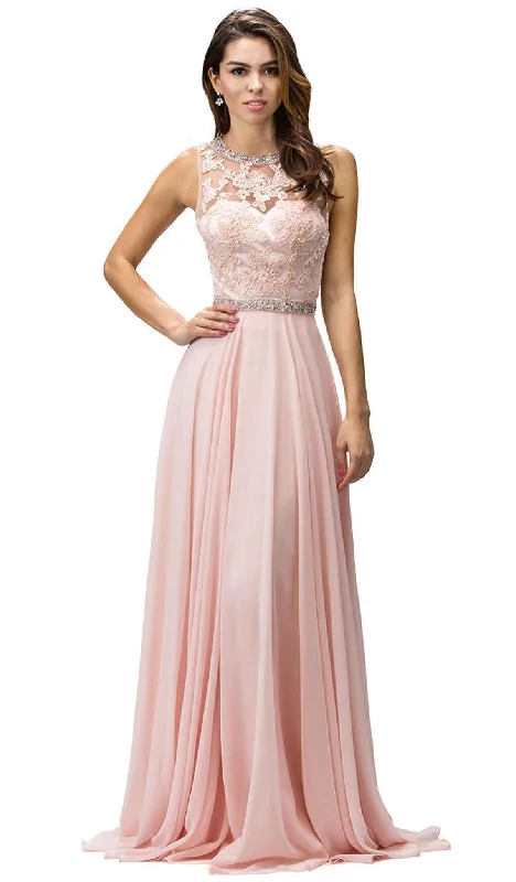 Warm Chic Dancing Queen - 9281 Sleeveless Open Back Chiffon Long Prom Dress