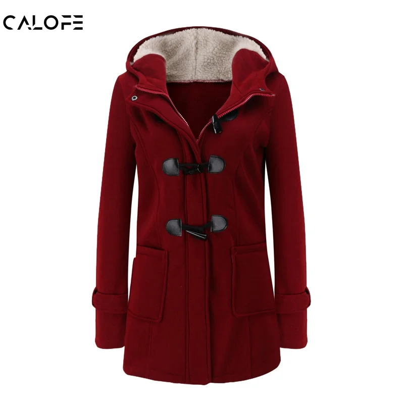 Layered Style CALOFE Women Basic Jacket 2019 Causal Coat Spring Autumn Women's Overcoat Zipper  Button Outwear Jacket Female Hooded Coat