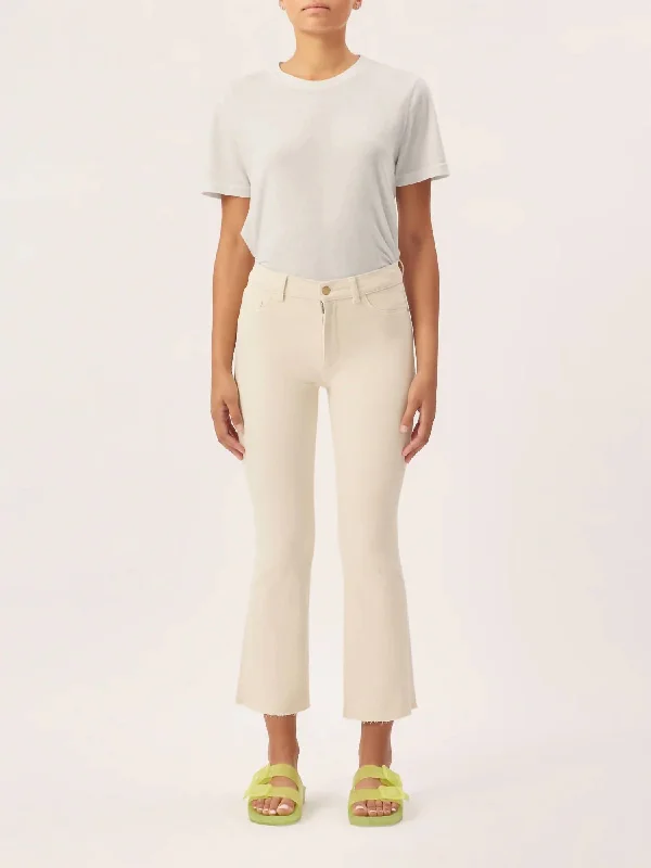 Cozy Apparel Bridget Boot High Rise Instasculpt Crop Jean In Parchment