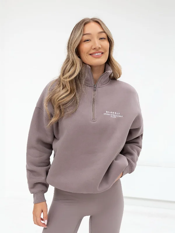 Elegant Casuals Ultimate 1/4 Zip Sweater - Pink Taupe