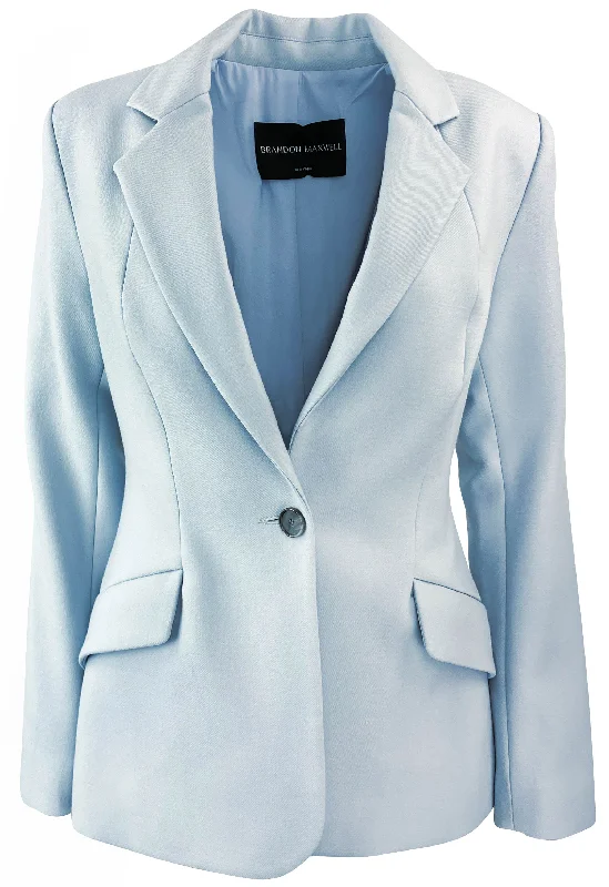 Warm Layers Brandon Maxwell Larsa Blazer in Sky Blue
