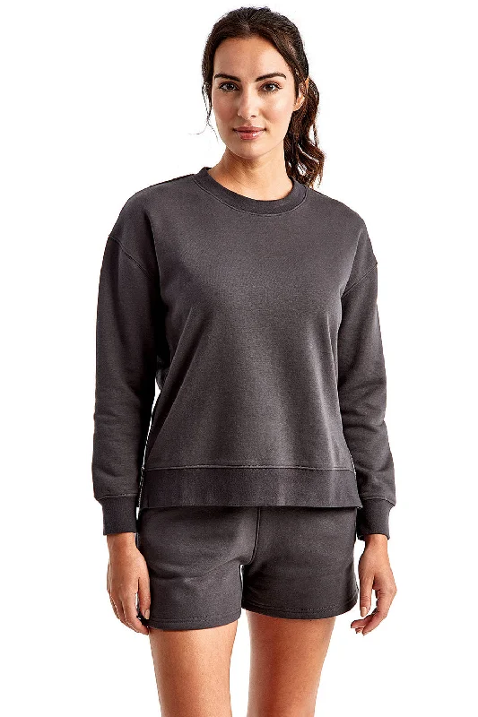 Comfortable Tops TriDri Womens Billie Side Zip Crewneck Sweatshirt - Charcoal Grey - Closeout