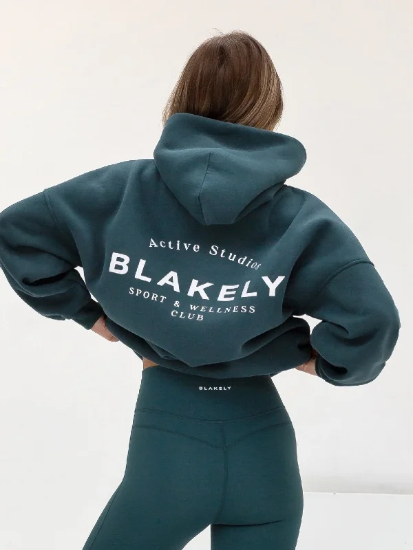 Relaxed Looks Active Studios Oversized Hoodie - Teal Green