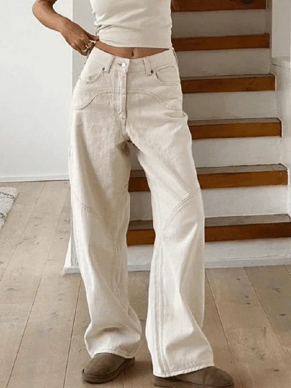 Cozy Fit Wear Splice Straight Leg Cargo Jeans