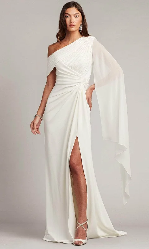 Comfortable Sweaters Tadashi Shoji BOS22813LBR - Drape Sleeve Ruched Detailed Wedding Dress