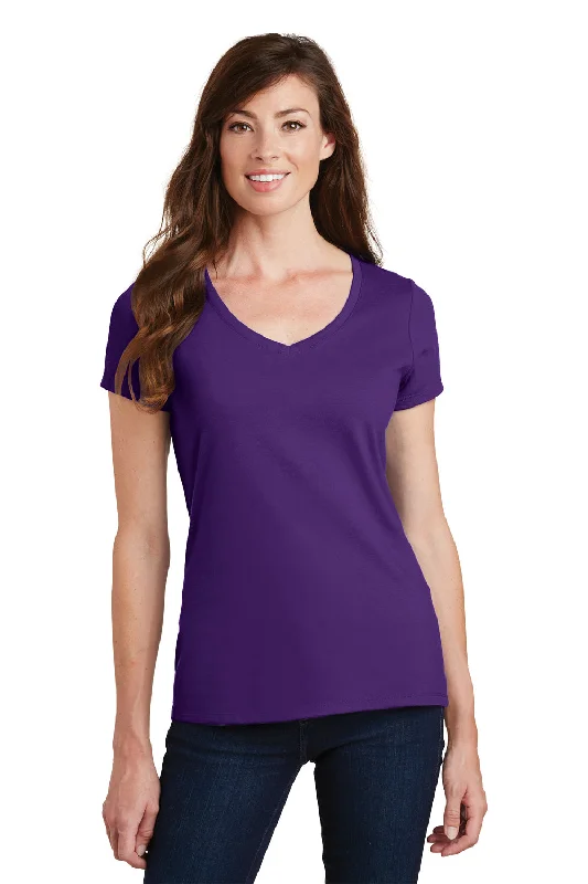 Easy Chic Port & Company Womens Fan Favorite Short Sleeve V-Neck T-Shirt - Team Purple Easy Chic Port & Company Womens Fan Favorite Short Sleeve V-Neck T-Shirt - Team Purple