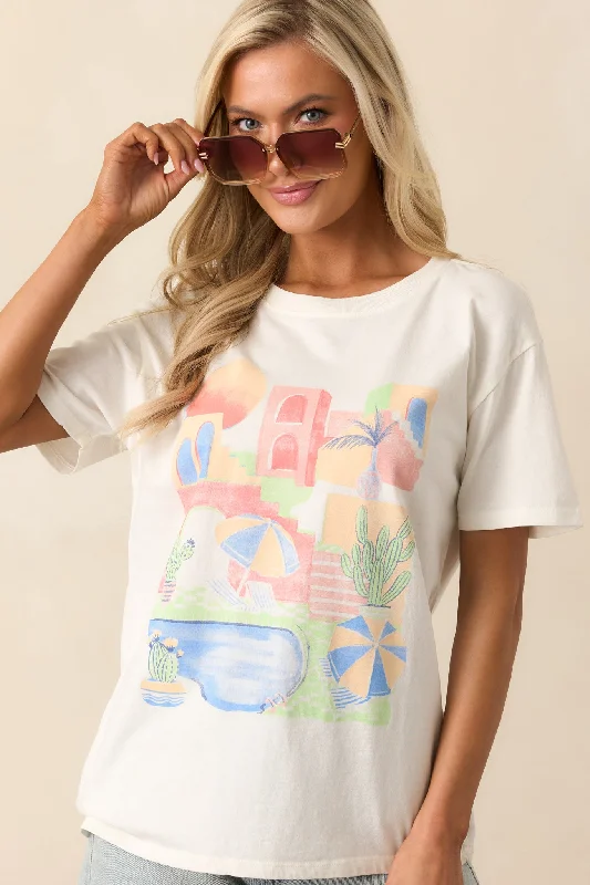 Soft Trends Z Supply Sea Salt Ivory Fun & Sun Boyfriend Tee