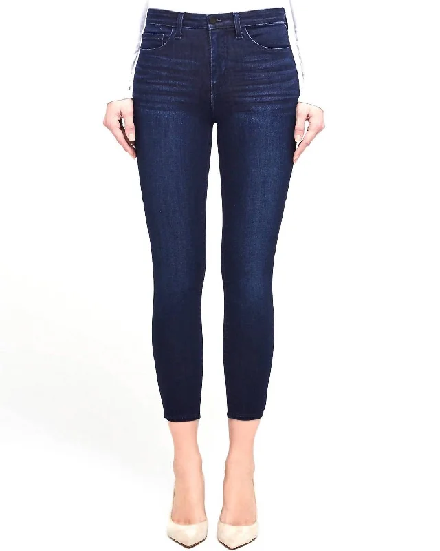Cozy Chic Trends Margot High Rise Skinny Crop In Marino Blue