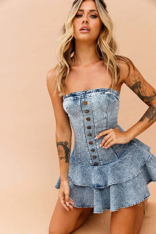 Relaxed Jackets Love Games Dress - Washed Blue