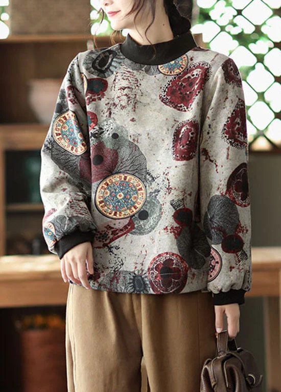 Relaxed Looks Elegant grey Stand Collar low high design Sweatshirts Tops Spring