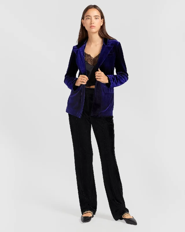 Classic Comfort Eternity Velvet Blazer - Royal Blue