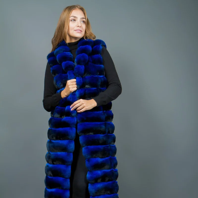 Cozy Footwear Chinchilla Long Vest Luxury