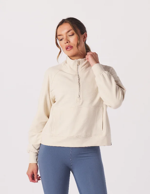 Elegant Casuals Daily Scuba 1/4 Zip: Oatmilk