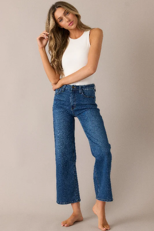Cozy Fashion Trends Always First Dark Wash Wide Leg Jeans