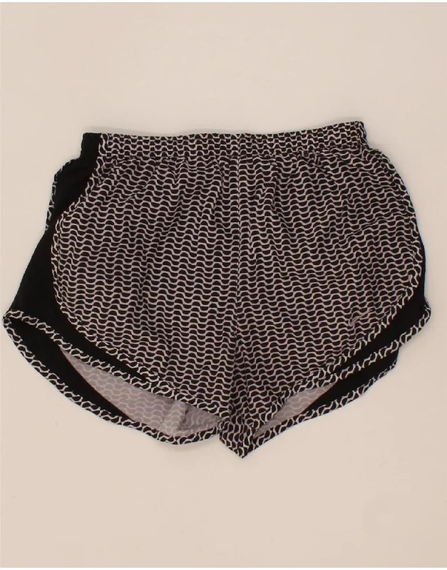 Everyday Style NIKE Womens Dri Fit Sport Shorts UK 10 Small  Black Spotted Polyester