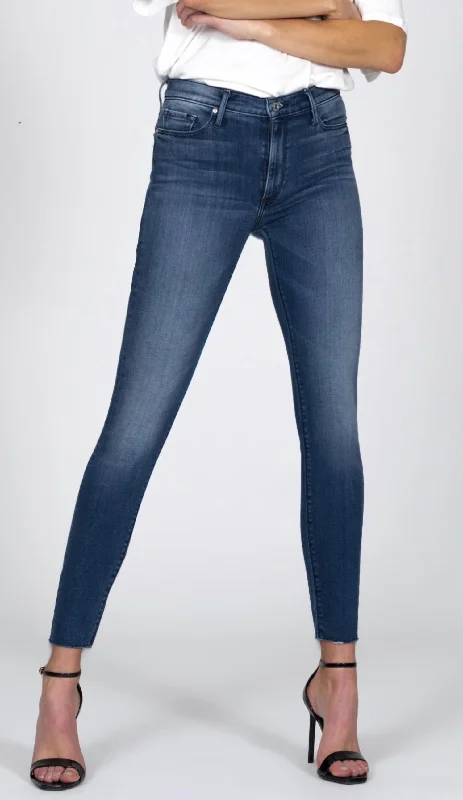 Comfortable Fitwear Carmen High Rise Ankle Fray Denim In Wasted Time