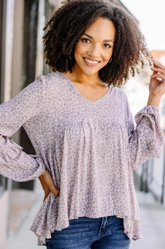 Casual Fit Wear It's Your Turn Mauve Pink Leopard Print Top