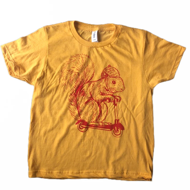 Cozy Fashions Squirrel on a Bird Youth T-shirt - Ketchup and Mustard