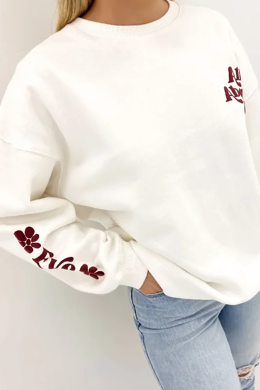 Modern Chic Julia Oversized Crew Vintage White