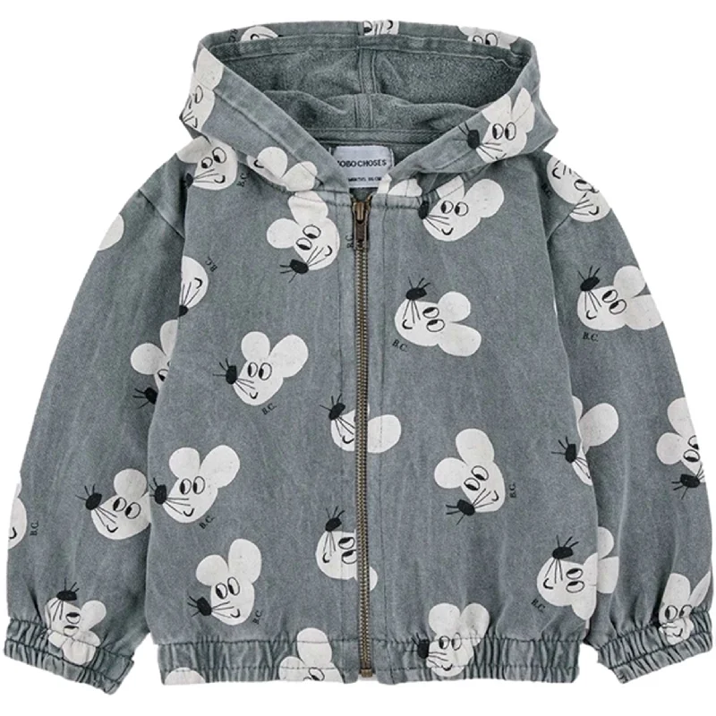 Trendy Comfort Wear Bobo Choses Grey Mouse Hoodie AOP