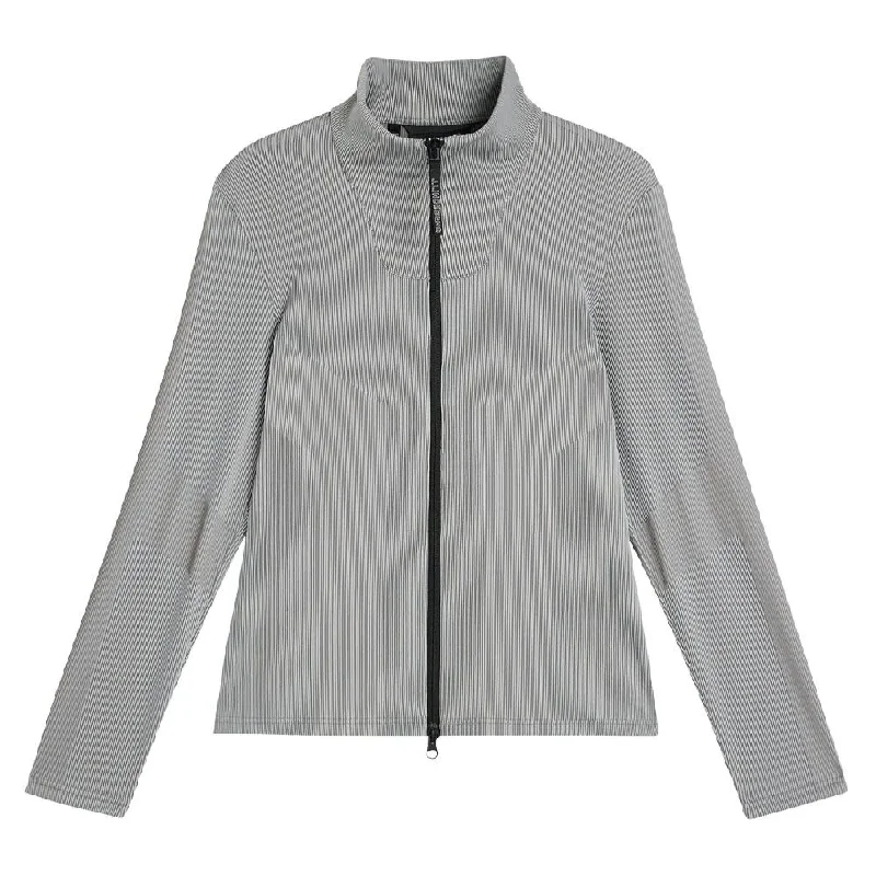 Comfortable Tops J.Lindeberg Slot Full Zip Mid Layer Golf Jacket Gray Melange - FW23 Women