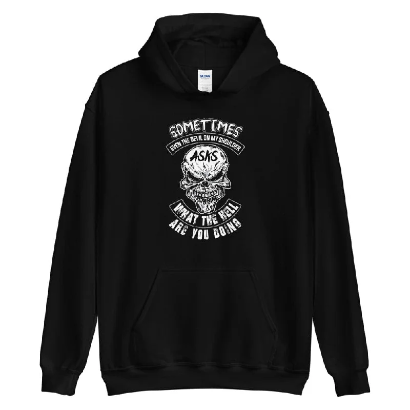 Relaxed Fits Sometimes Even The Devil On My Shoulder - Skull Hoodie - up to 5XL