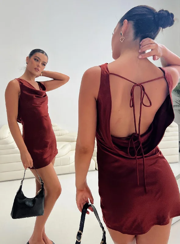 Relaxed Jackets Millstone Mini Dress Burgundy