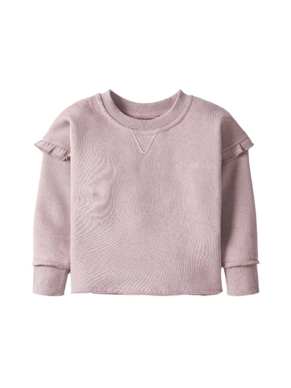 Light Layers Ruffle Crewneck - Wisteria