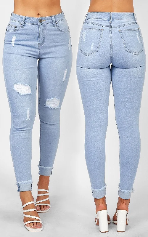 Trendy Comfort Wear Glacier Jeans - Light Blue