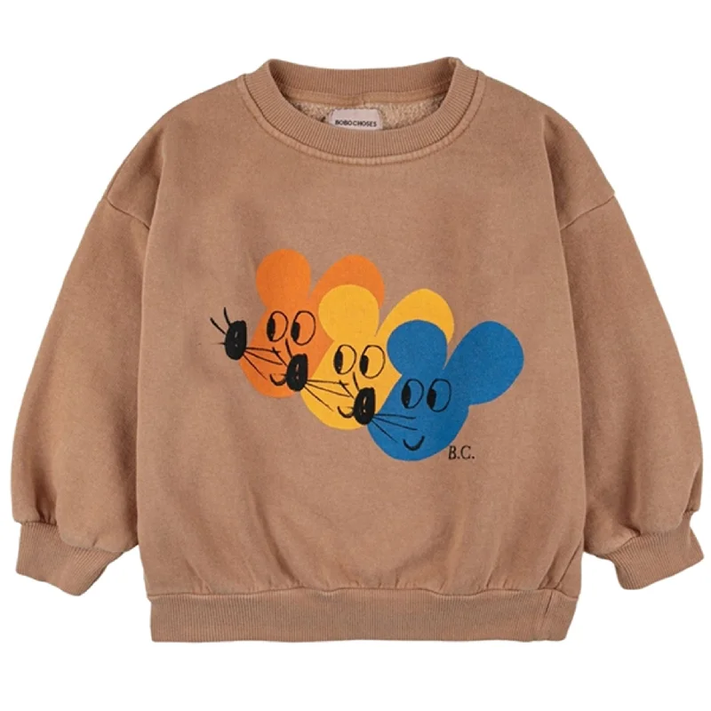 Elegant Dressing Bobo Choses Light Brown Multicolor Mouse Sweatshirt